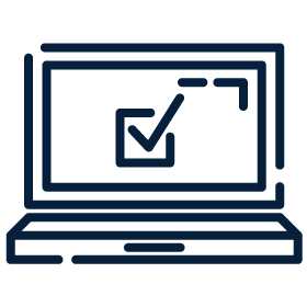 laptop icon with check mark on screen